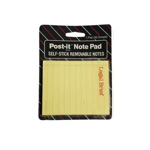 Vintage‎ 1985 Post-it Note Pad Legal Brief Yellow Lined 50 Sheets NOS 3M Retro